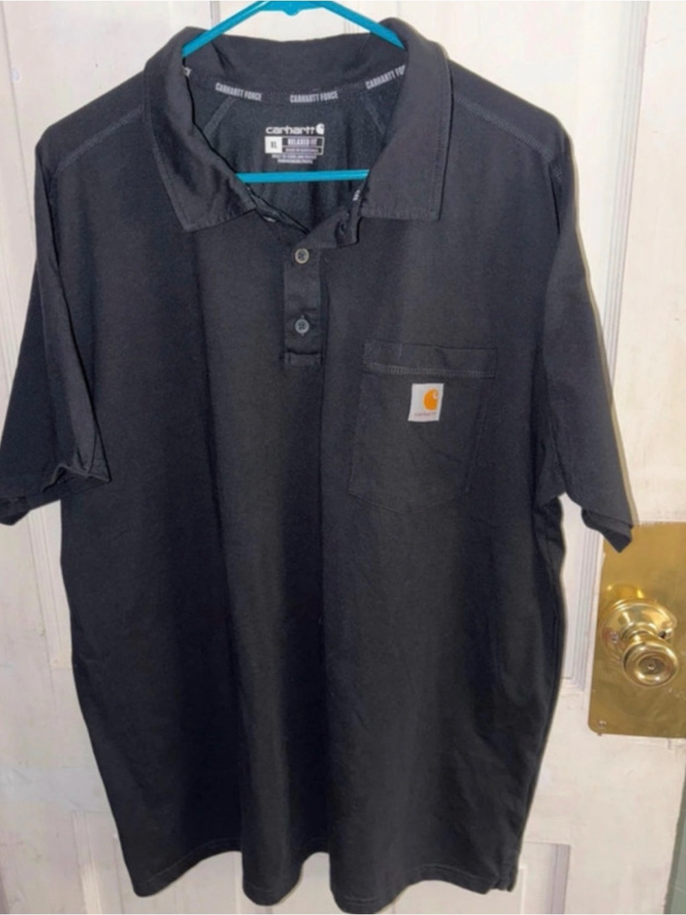 Carhartt Men's Black Short-Sleeve Pocket Polo